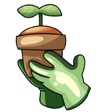 hands holding flower pot