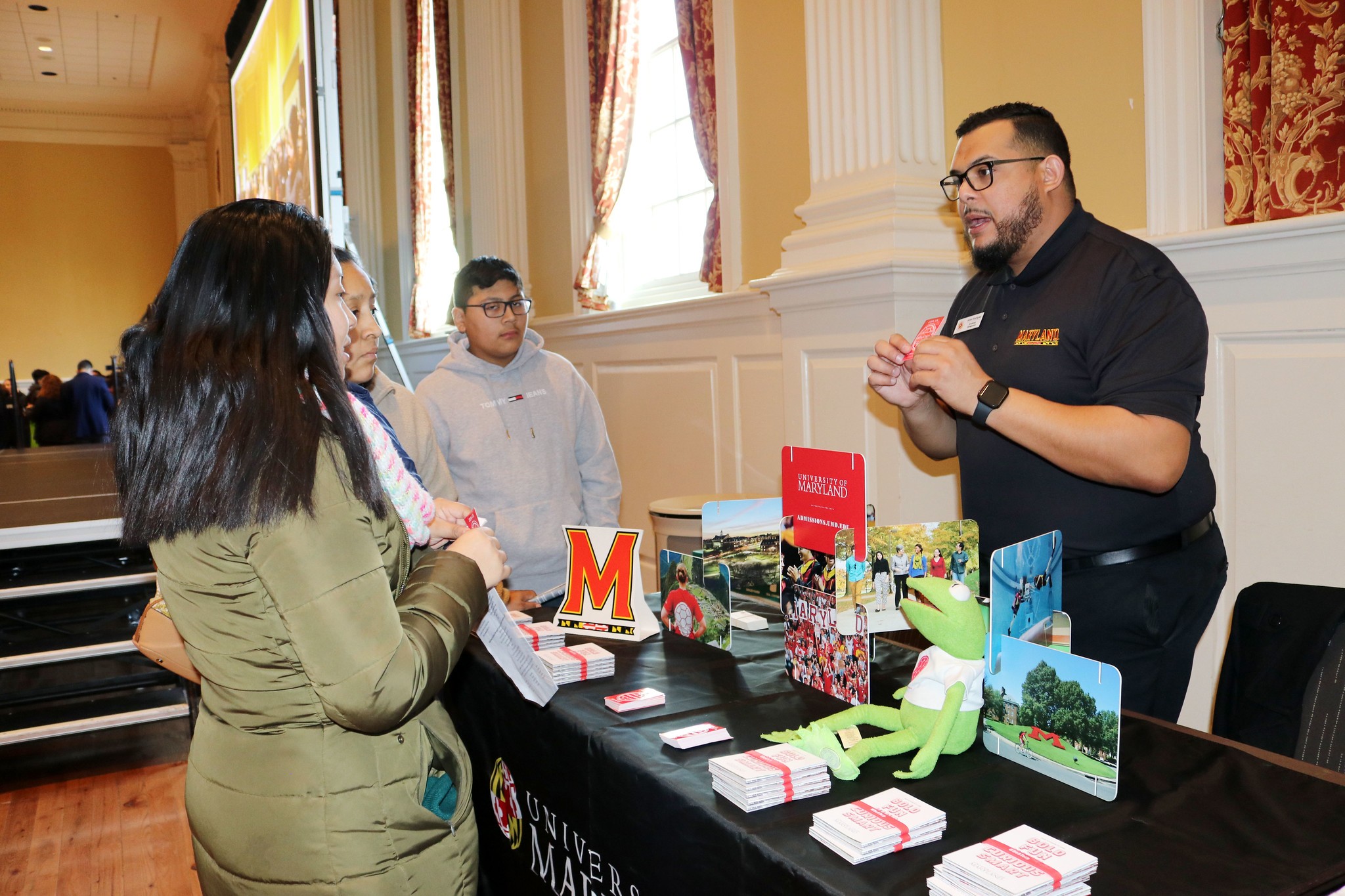 maryland employee talking to families